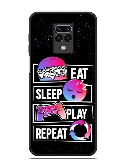 Eat Sleep Play Repeat Glossy Metal Phone Cover for Poco M2 Pro