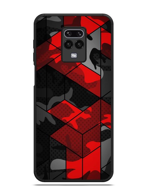 Royal Red Camouflage Pattern Glossy Metal Phone Cover for Poco M2 Pro Zapvi