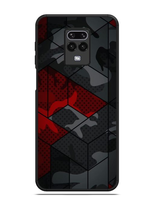 Red And Grey Pattern Glossy Metal Phone Cover for Poco M2 Pro Zapvi