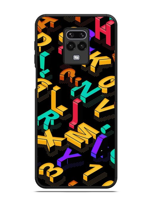 Seamless Pattern With Letters Glossy Metal Phone Cover for Poco M2 Pro Zapvi