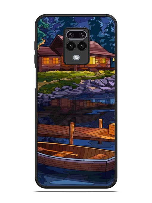 Village Night Scene Glossy Metal Phone Cover for Poco M2 Pro Zapvi