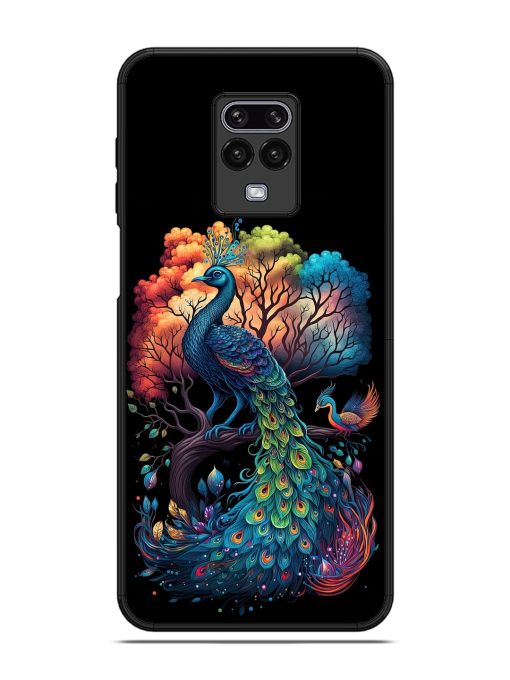 Peacock Tree Art Glossy Metal Phone Cover for Poco M2 Pro Zapvi