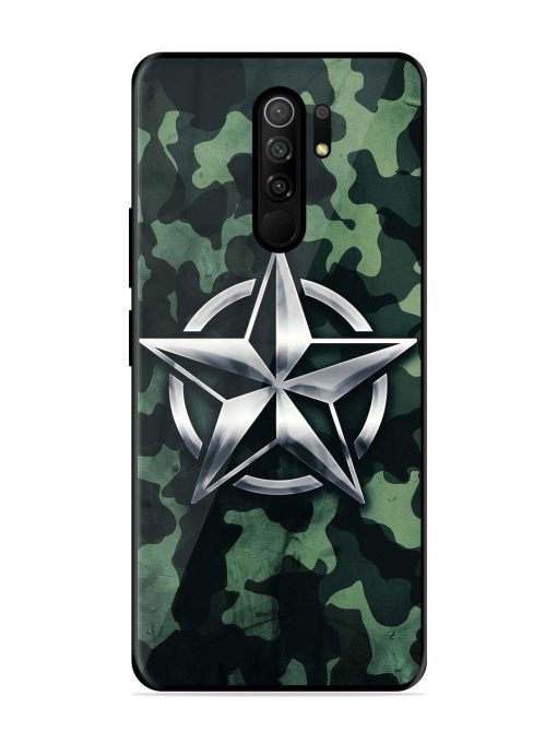 Indian Army Star Design Glossy Metal Phone Cover for Poco M2 Reloaded Zapvi