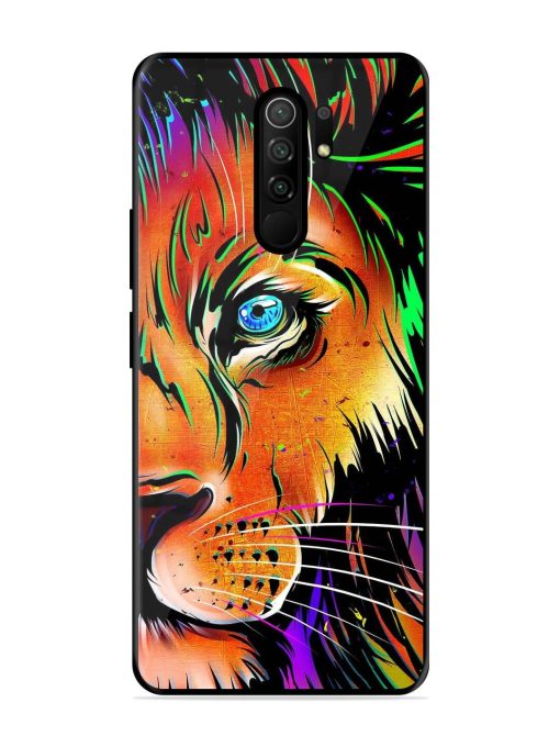 Colorful Lion Design Glossy Metal TPU Phone Cover for Poco M2 Reloaded Zapvi