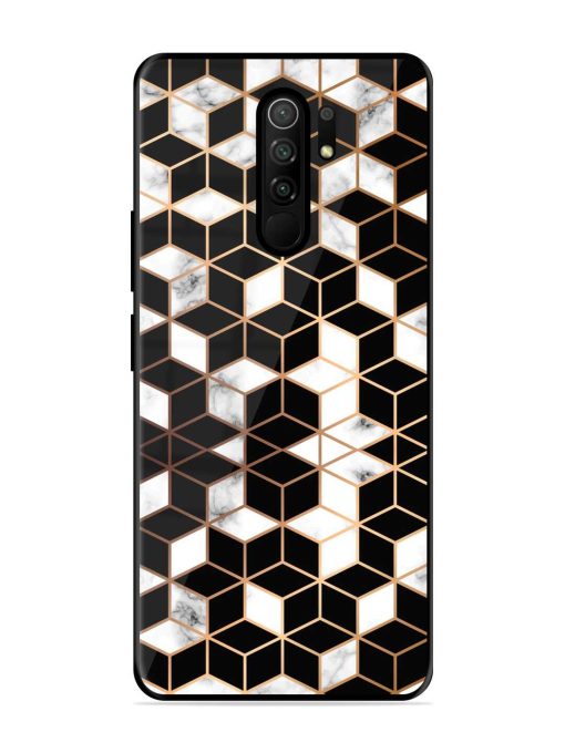 Vector Marble Texture Glossy Metal Phone Cover for Poco M2 Reloaded Zapvi