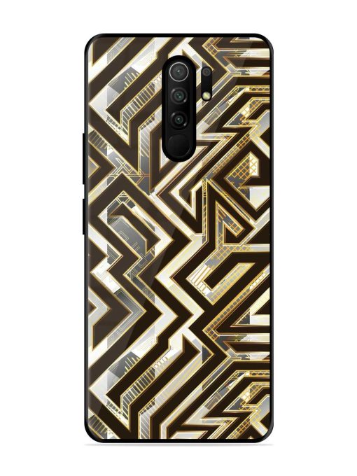 Technology Geometric Seamless Glossy Metal Phone Cover for Poco M2 Reloaded Zapvi