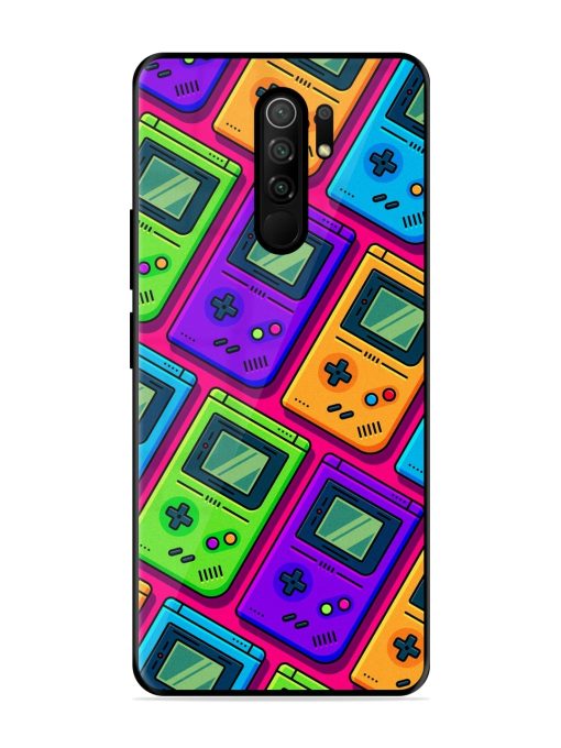 Game Seamless Pattern Glossy Metal Phone Cover for Poco M2 Reloaded