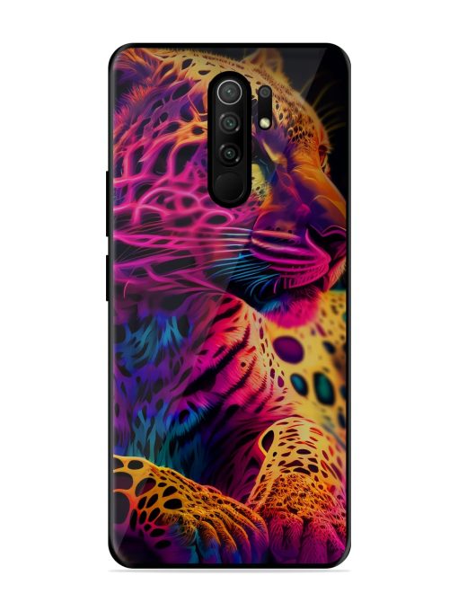 Leopard Art Glossy Metal Phone Cover for Poco M2 Reloaded