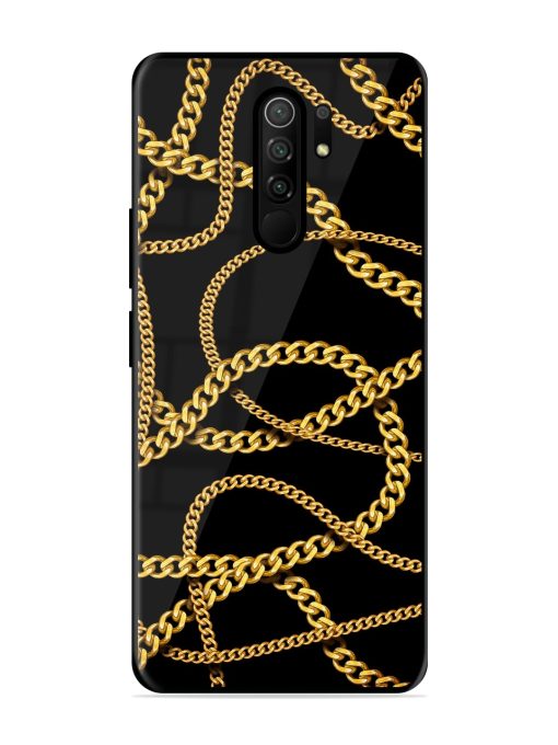 Decorative Golde Chain Glossy Metal Phone Cover for Poco M2 Reloaded Zapvi