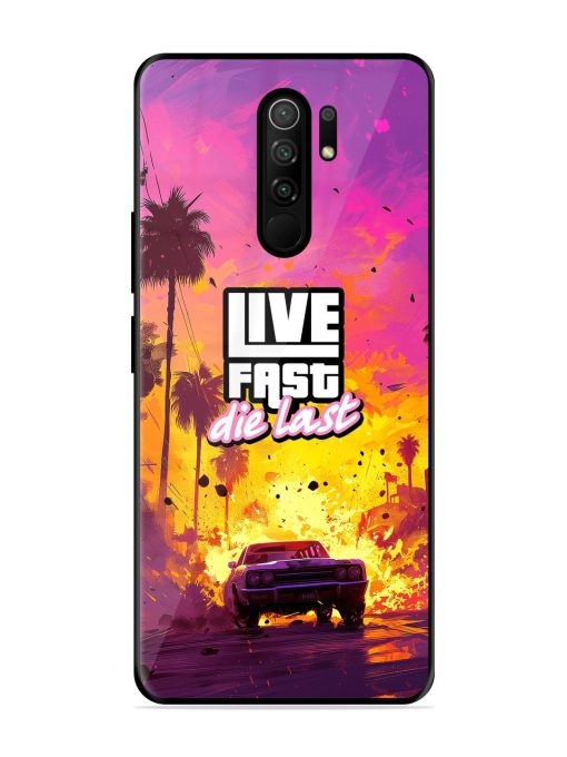 Live Fast Glossy Metal Phone Cover for Poco M2 Reloaded