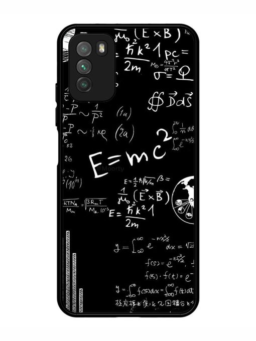 E=Mc2 Mass?Energy Equivalence Glossy Metal Phone Cover for Poco M3 Zapvi