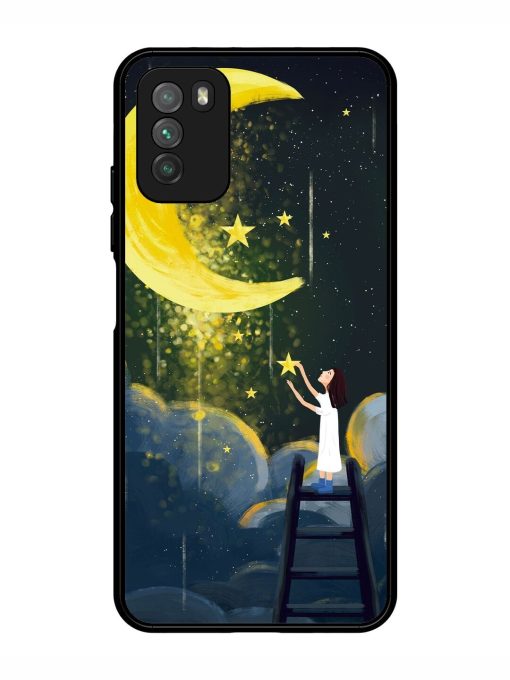 Moonlight Healing Night Illustration Glossy Metal TPU Phone Cover for Poco M3