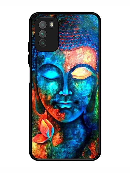 Buddha Painting Glossy Metal Phone Cover for Poco M3