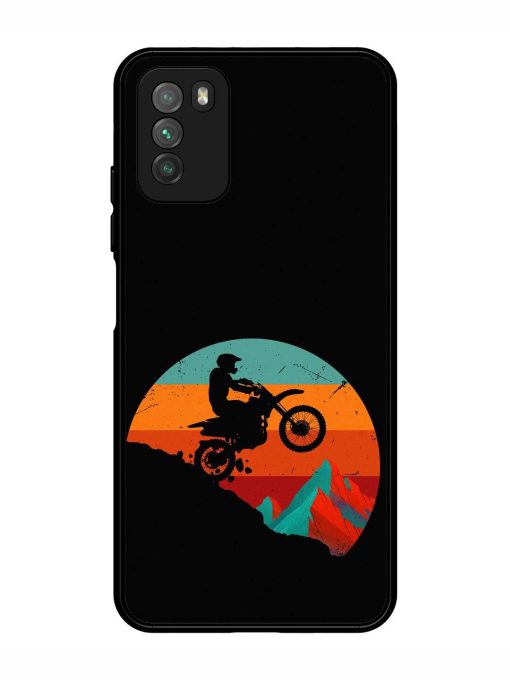 Mountain Bike Glossy Metal Phone Cover for Poco M3