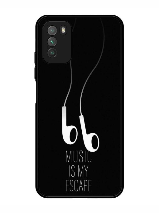 Music Is My Escape Glossy Metal Phone Cover for Poco M3 Zapvi