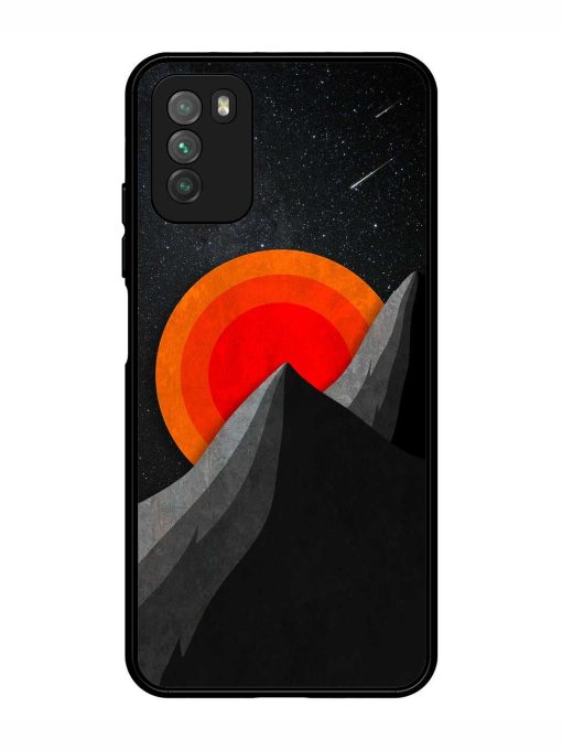 Black Mountain Glossy Metal Phone Cover for Poco M3 Zapvi