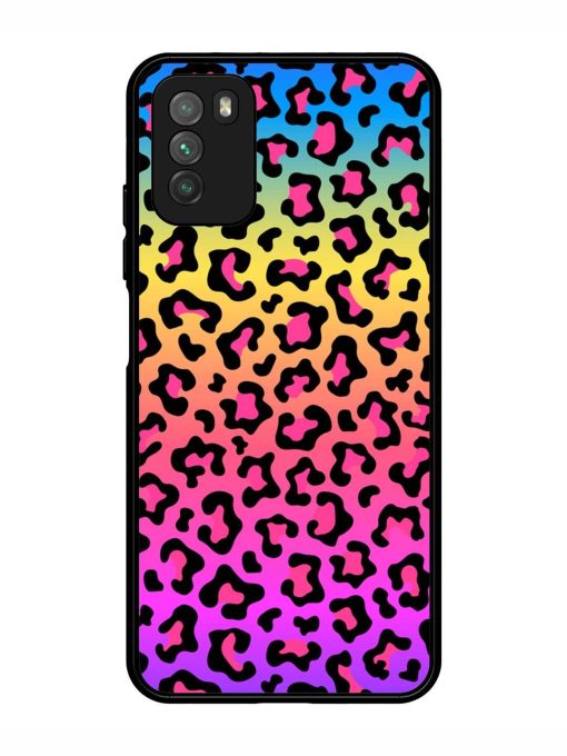 Neon Rainbow Colored Glossy Metal Phone Cover for Poco M3 Zapvi