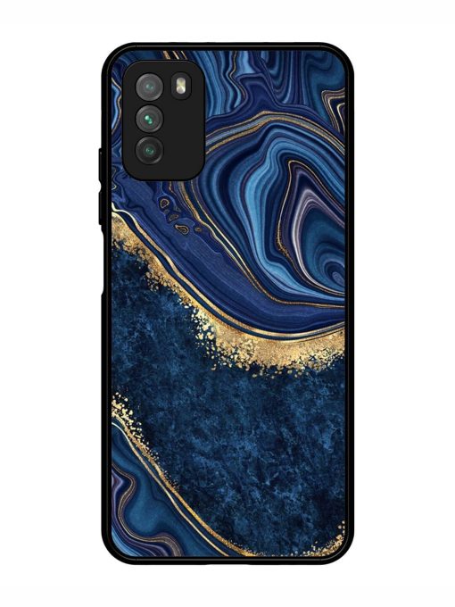 Abstract Background Blue Glossy Metal TPU Phone Cover for Poco M3 Zapvi