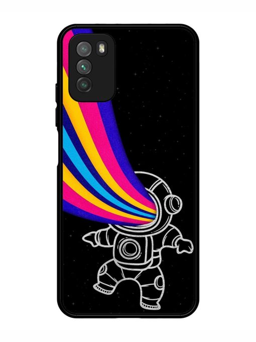 Astronaut Glossy Metal TPU Phone Cover for Poco M3 Zapvi