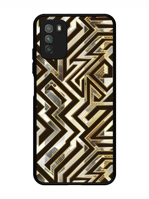 Technology Geometric Seamless Glossy Metal Phone Cover for Poco M3