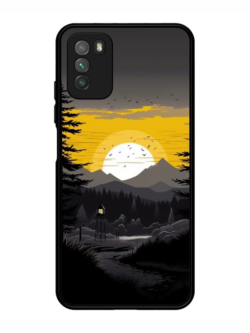 Sunset Vector Glossy Metal Phone Cover for Poco M3