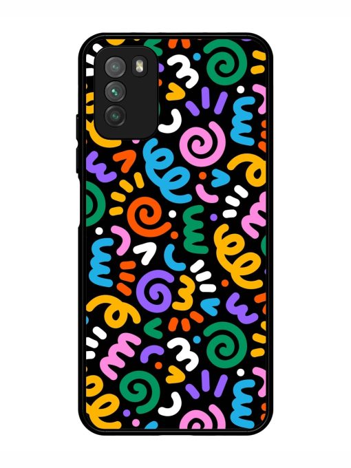 Colorful Seamless Vector Glossy Metal Phone Cover for Poco M3 Zapvi