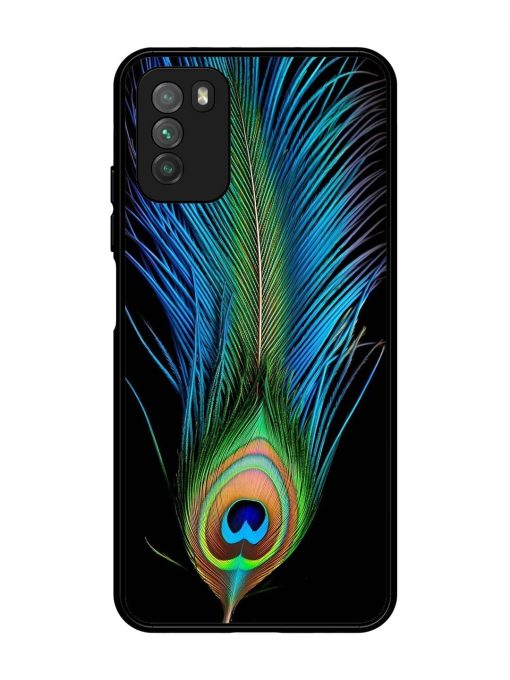 Peacock Feather Glossy Metal TPU Phone Cover for Poco M3 Zapvi