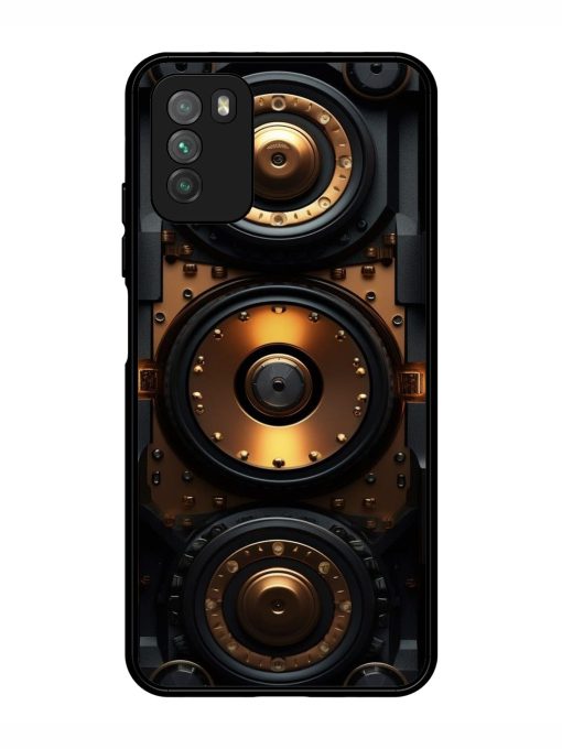 Sound Box Glossy Metal Phone Cover for Poco M3