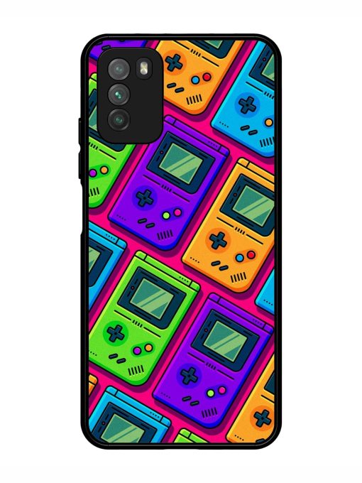 Game Seamless Pattern Glossy Metal Phone Cover for Poco M3 Zapvi