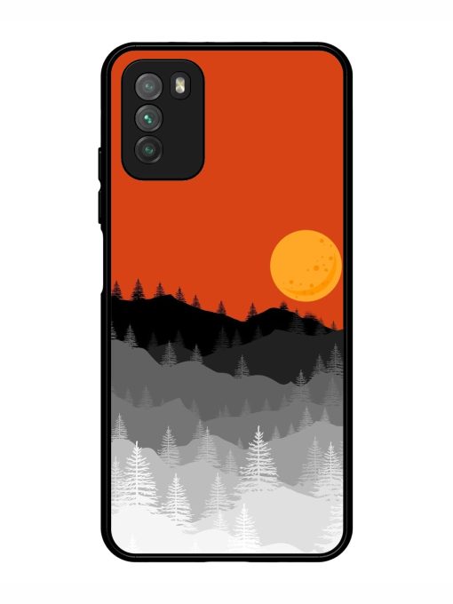 Mountain Lofi Sun Glossy Metal Phone Cover for Poco M3 Zapvi