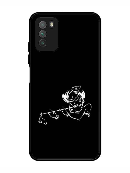 Krishna Flute Glossy Metal Phone Cover for Poco M3 Zapvi