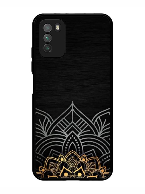 Decorative Golden Pattern Glossy Metal Phone Cover for Poco M3