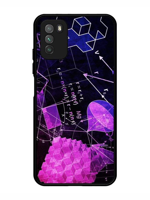 Math Physics Formula Art Glossy Metal Phone Cover for Poco M3 Zapvi