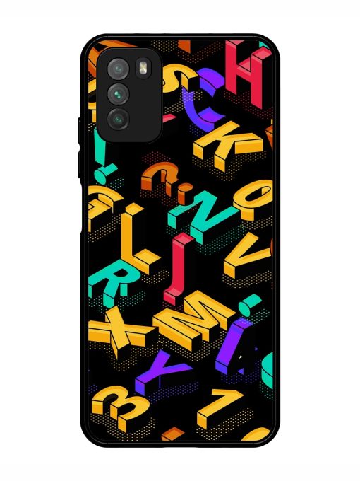 Seamless Pattern With Letters Glossy Metal Phone Cover for Poco M3 Zapvi