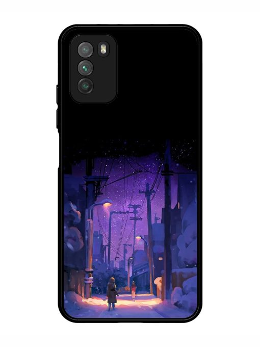 Winter Anime Art Glossy Metal Phone Cover for Poco M3 Zapvi