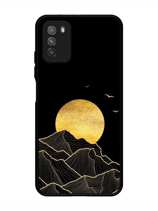 Golden Sunrise Glossy Metal Phone Cover for Poco M3