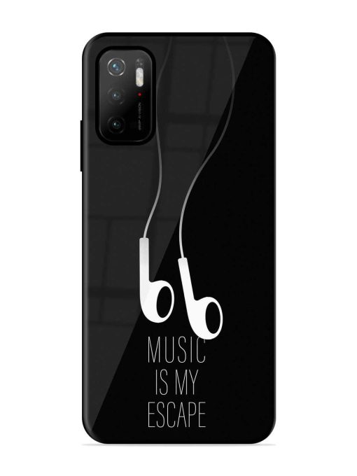 Music Is My Escape Glossy Metal Phone Cover for Poco M3 Pro (5G) Zapvi