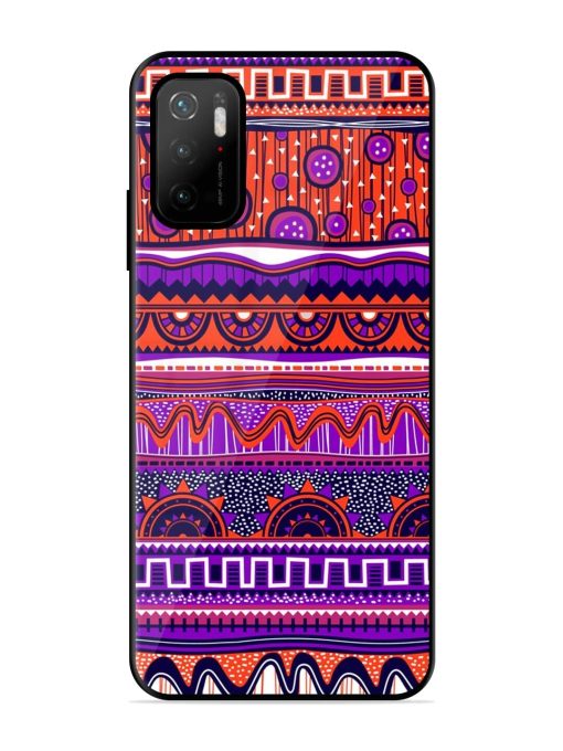 Ethnic Seamless Pattern Glossy Metal TPU Phone Cover for Poco M3 Pro (5G) Zapvi