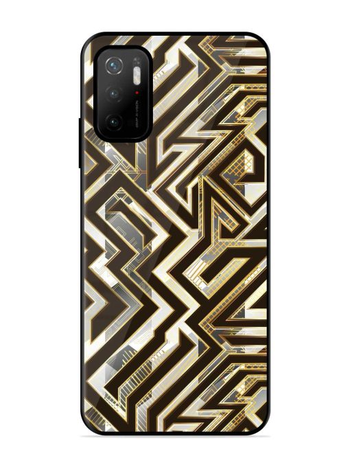 Technology Geometric Seamless Glossy Metal Phone Cover for Poco M3 Pro (5G) Zapvi