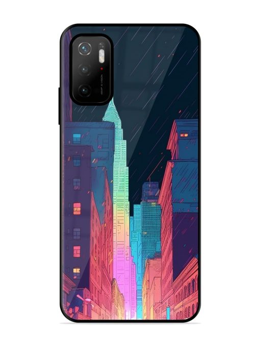 Minimal City Art Glossy Metal Phone Cover for Poco M3 Pro (5G)