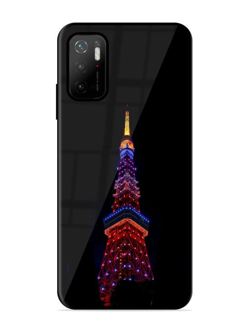 Eiffel Tower Night View Glossy Metal Phone Cover for Poco M3 Pro (5G) Zapvi