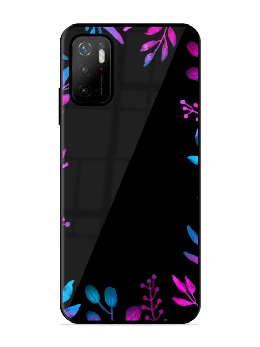 Flower Pattern Watercolor Glossy Metal Phone Cover for Poco M3 Pro (5G)