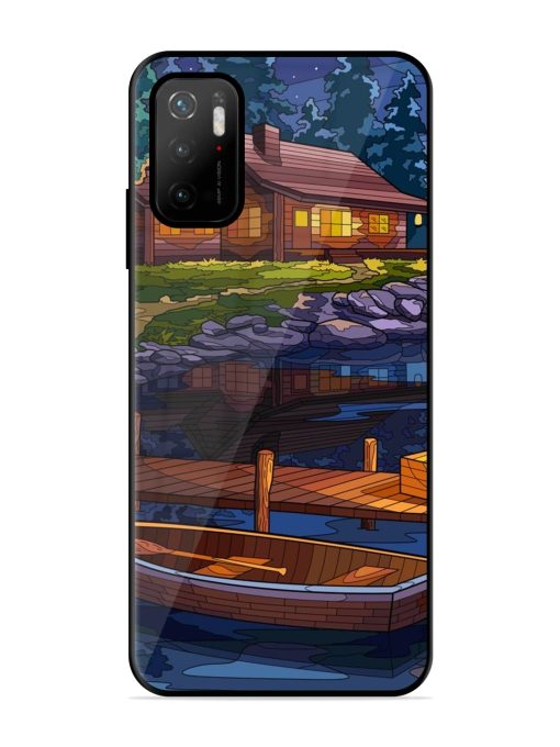 Village Night Scene Glossy Metal Phone Cover for Poco M3 Pro (5G) Zapvi