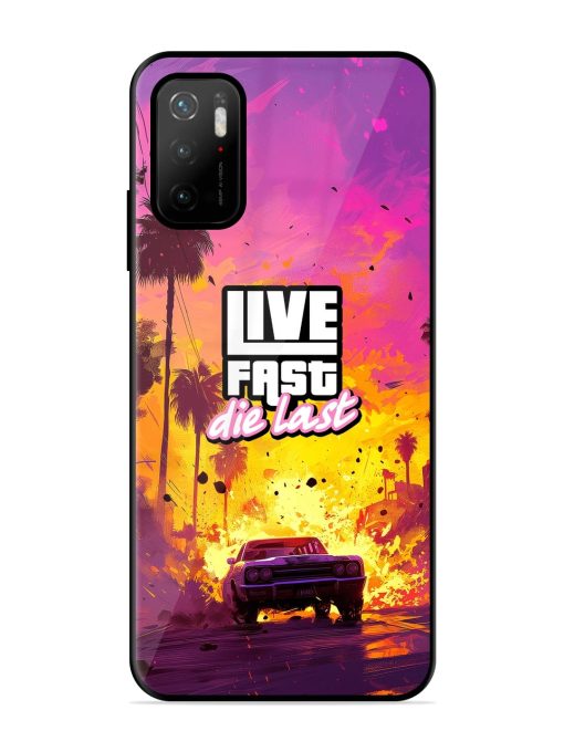 Live Fast Glossy Metal Phone Cover for Poco M3 Pro (5G) Zapvi