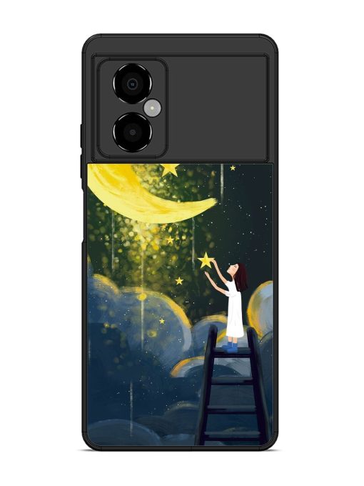 Moonlight Healing Night Illustration Glossy Metal TPU Phone Cover for Poco M4 (5G)