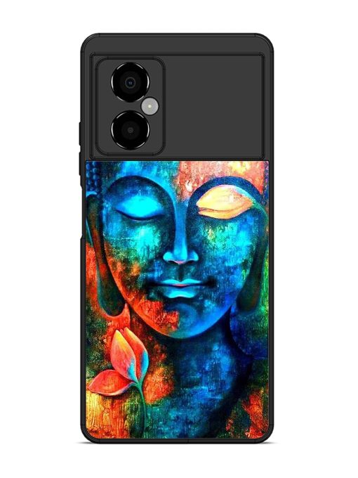 Buddha Painting Glossy Metal Phone Cover for Poco M4 (5G) Zapvi