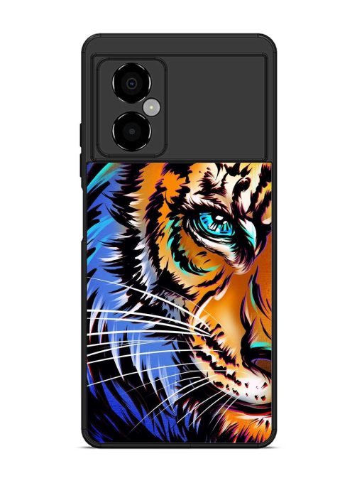 Colorful Lion Art Glossy Metal Phone Cover for Poco M4 (5G) Zapvi