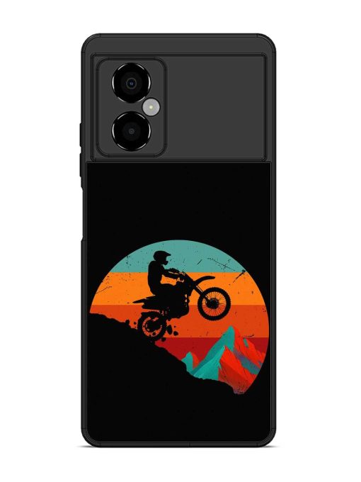 Mountain Bike Glossy Metal Phone Cover for Poco M4 (5G)