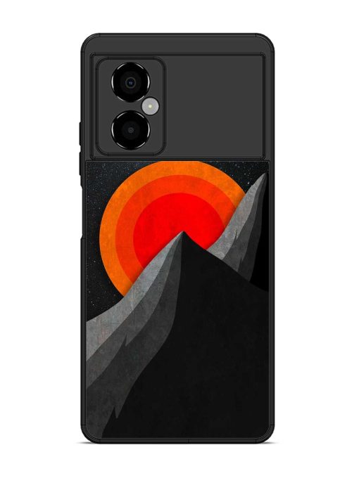 Black Mountain Glossy Metal Phone Cover for Poco M4 (5G) Zapvi