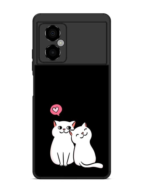 Cat Love Glossy Metal Phone Cover for Poco M4 (5G) Zapvi